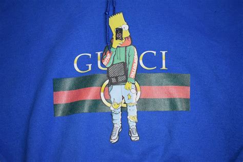 boys gucci supreme sweatshirt with bart simpson|Other Bart Simpson Gucci x Supreme Faux Hoodie .